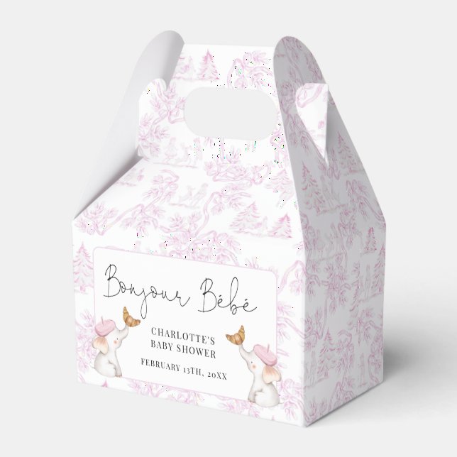 Bonjour Bebe Romantic French Girl Baby Shower Geschenkschachtel (Vorderseite)