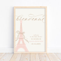 Bonjour Bébé Rosa Paris Eiffelturm Willkommensschi