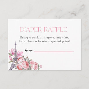 Bonjour Bebe   Windeln Raffle Baby Dusche Begleitkarte