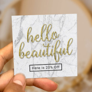 Bonjour belle 3D Gold Script Marbre référence