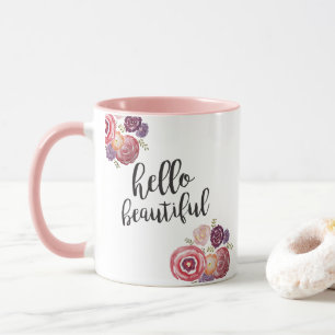 Bonjour belle citation de fleur Coffee Mug