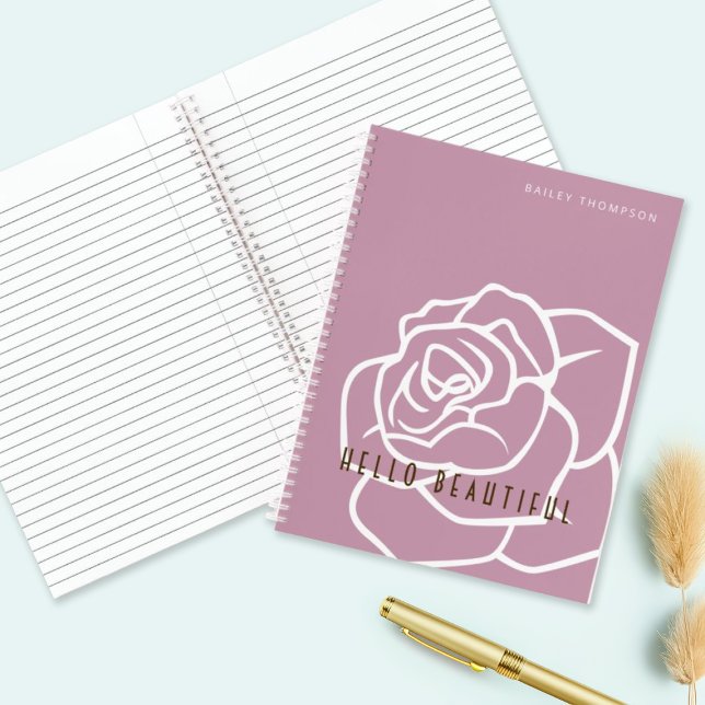 Bonjour Belle - Moderne Chic Rose Carnet (Créateur téléchargé)