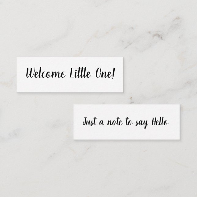 Bonjour/Bienvenue Petit Un Mini Carte de visite (Devant / Derrière)