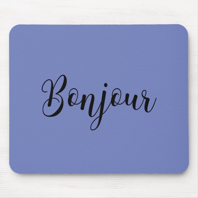 Bonjour-blackText Mousepad (Vorne)