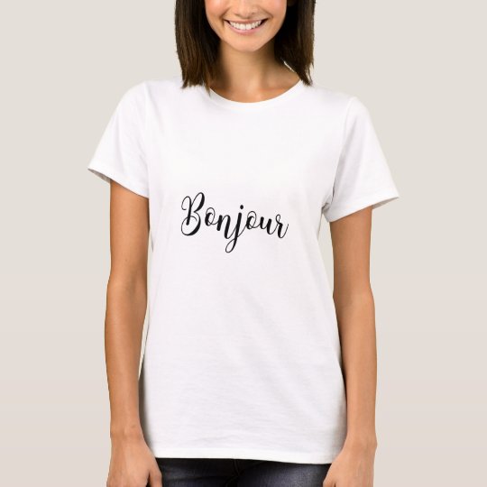 Bonjour-blackText T-Shirt