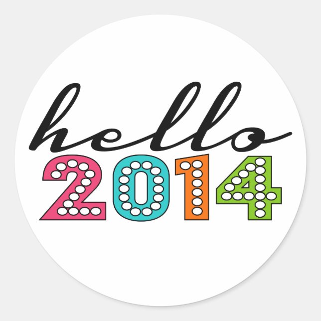 Bonjour Bonne année 2014 Sticker du réveillon du N (Devant)