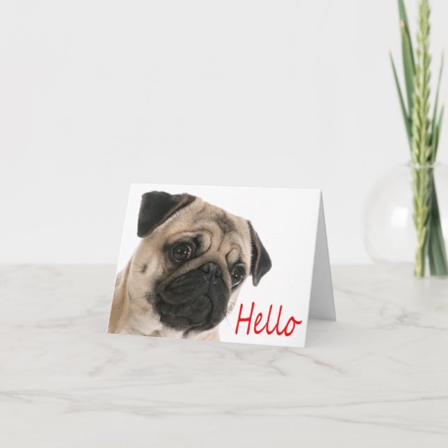 Bonjour Carlin Chien Chien Chien Vierge Carte Note (Devant)