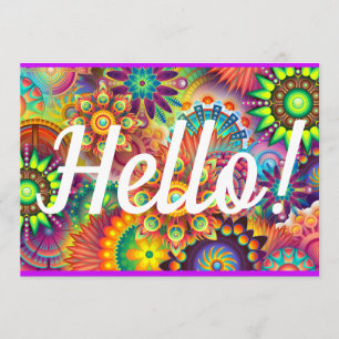Bonjour Carte Bright Happy Rainbow Anniversaire ou