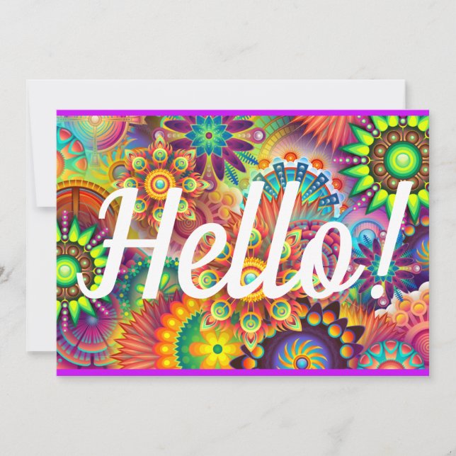 Bonjour Carte Bright Happy Rainbow Anniversaire ou (Devant)