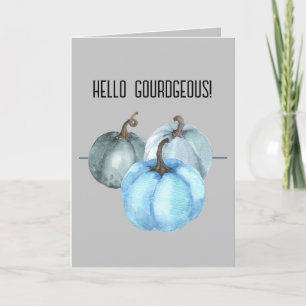 Bonjour carte de vacances pliée 5" x 7" Gourdgeous