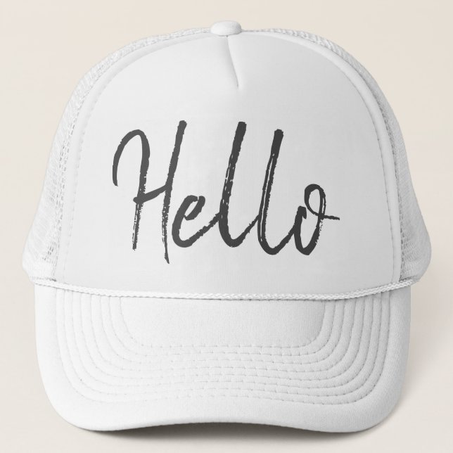 Bonjour Casquette de baseball blanc tendance (Devant)