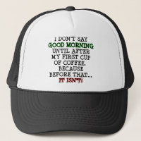 Bonjour Casquette de Baseball Drôle de Café Chapea