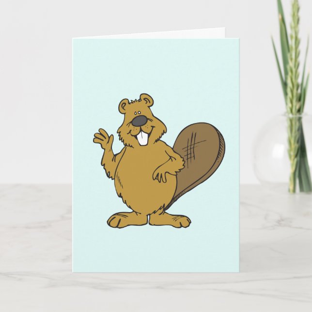 BONJOUR CASTOR CARTE DRÔLE POUR LUI (Devant)