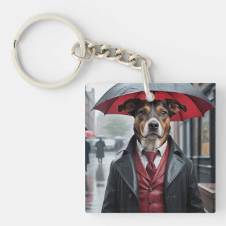 Bonjour Chien dressé chien porte - clé de jour plu