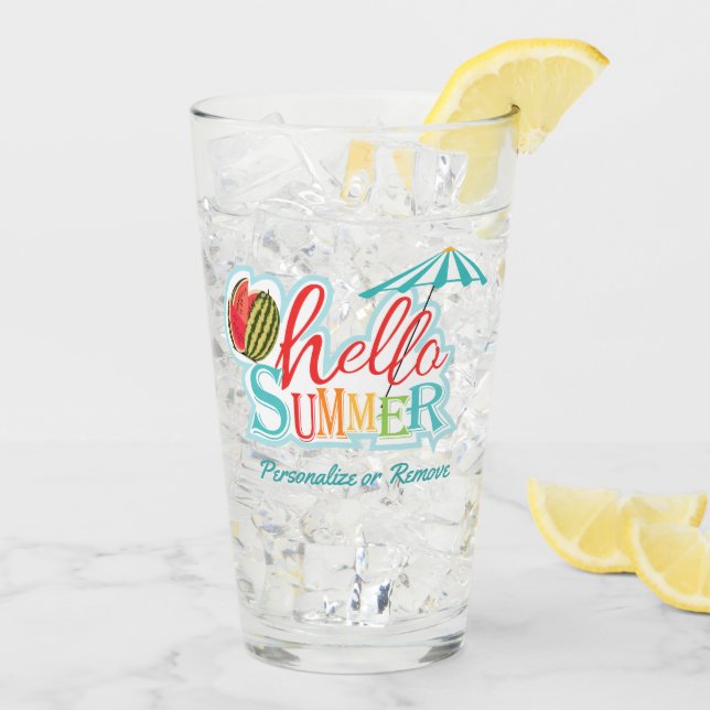 Bonjour Citation été Plage Verre Verre Tumbler (Dos glace)