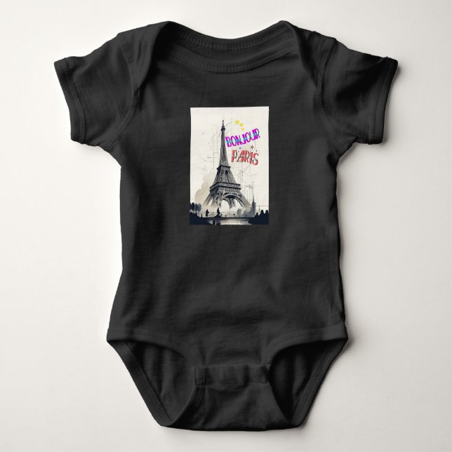 Bonjour Colorful Paris Baby Strampler (Vorderseite)