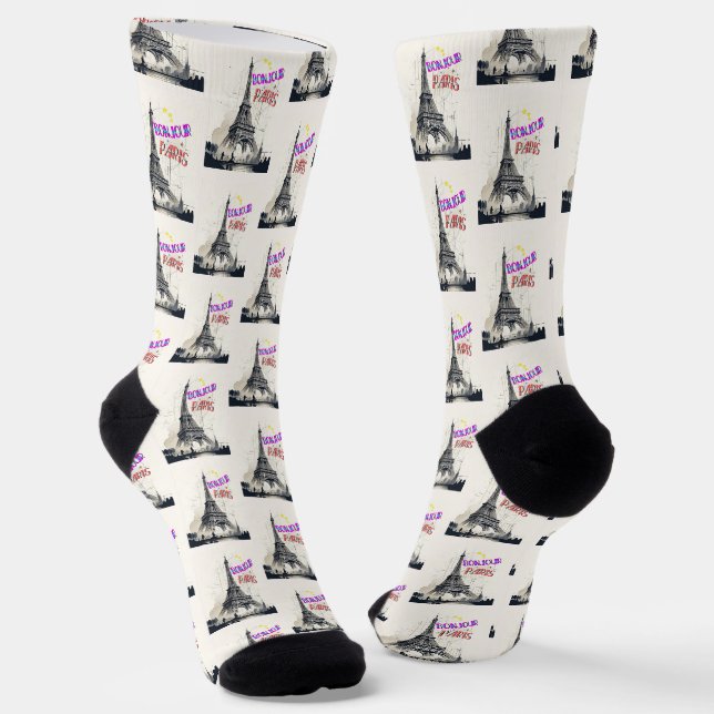 Bonjour Colorful Paris Socken (Gewinkelt)