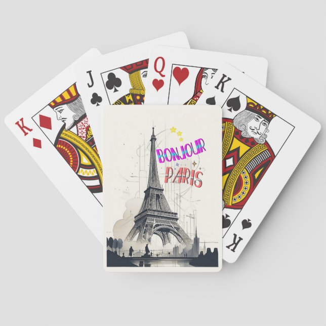 Bonjour Colorful Paris Spielkarten (Rückseite)