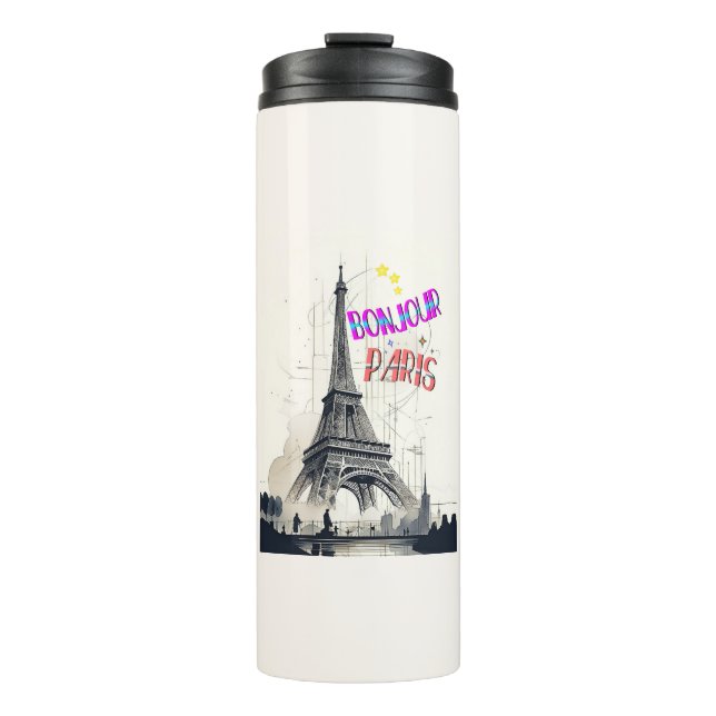 Bonjour Colorful Paris Thermosbecher (Vorderseite)