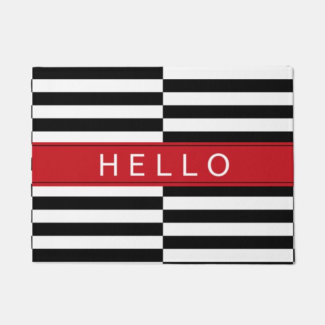 Bonjour compensez le tapis de porte rayé (Devant)