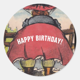 BONJOUR D'ANNIVERSAIRE BIG BUTT FEMME STICKERS DÉ