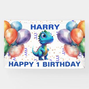 BONJOUR D'ANNIVERSAIRE BLUE T REX Bannière