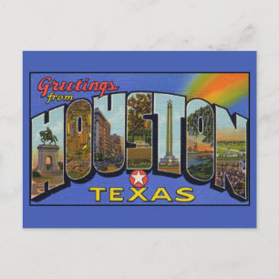 Bonjour de Houston Texas Grande Lettre carte posta