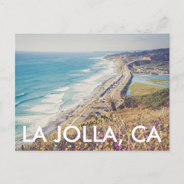 Bonjour de La Jolla, carte postale de Torrey Pines (Devant)