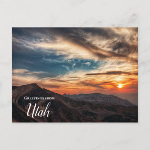 Bonjour de Utah Mountain Sunset Carte postale