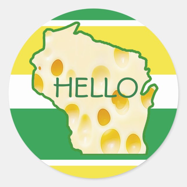 Bonjour de Wisconsin Swiss Cheese Head Stickers (Devant)