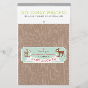 Bonjour Deer ! Baby shower 1,55 oz Modèle de barre