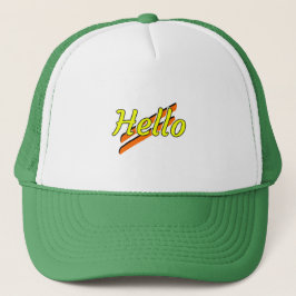 Bonjour design sur un casquette vert
