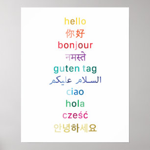 "Bonjour" du monde entier - Poster 16x20