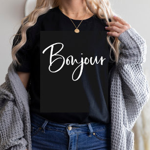 Bonjour Elegantes und modernes französisches Skr T-Shirt