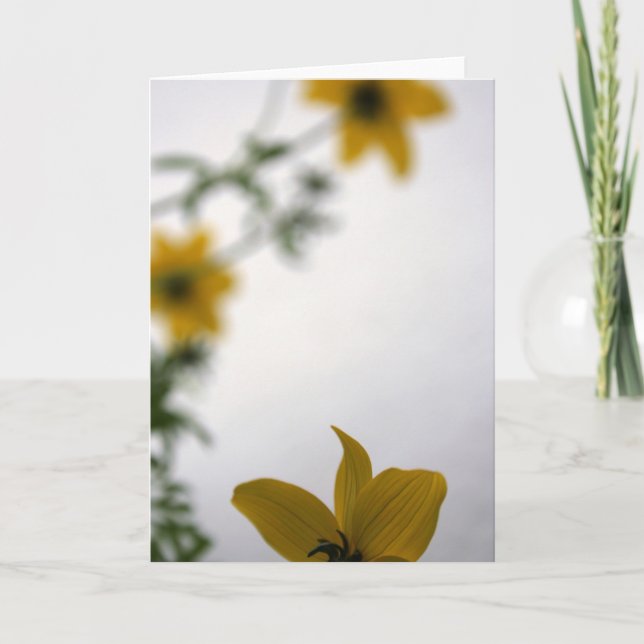 Bonjour en Jaune Floral Photographie Carte de voeu (Devant)