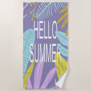 Bonjour été   Serviette de plage tropicale