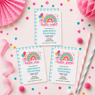 Bonjour Fille Six Invitation Anniversaire 6 Ans