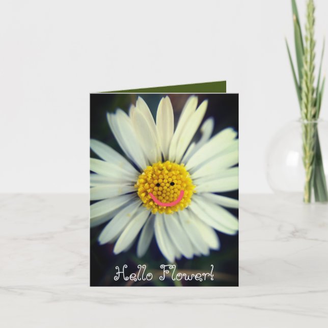 Bonjour Fleur Carte vierge personnalisable (Devant)