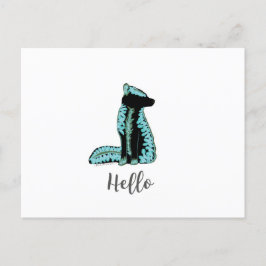 "Bonjour" Folk Fox carte postale Voyage World USA