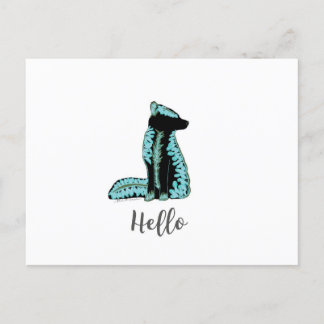 "Bonjour" Folk Fox carte postale Voyage World USA