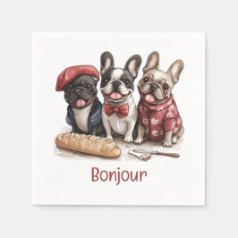 Bonjour French Bulldogs Serviette