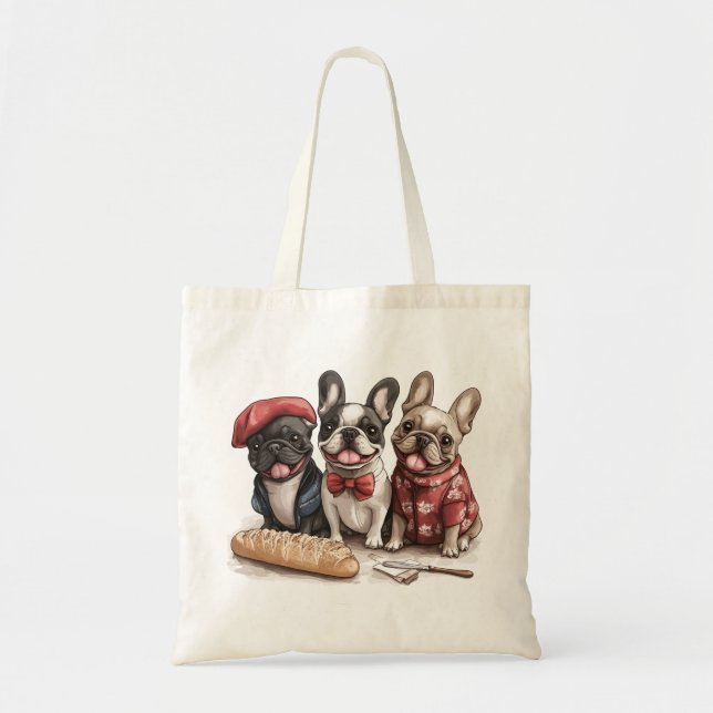 Bonjour French Bulldogs Tragetasche (Vorne)