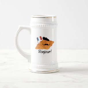Bonjour French Croissant - Frankreich Funny Food Bierglas
