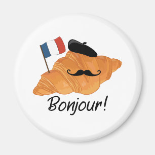 Bonjour French Croissant - Frankreich Funny Food Magnet