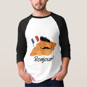 Bonjour French Croissant - Frankreich Funny Food T-Shirt