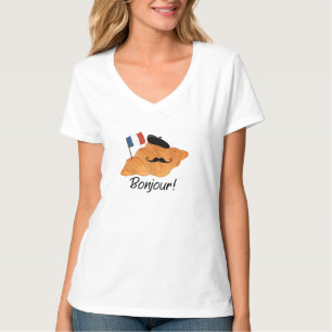 Bonjour French Croissant - Frankreich Funny Food T-Shirt