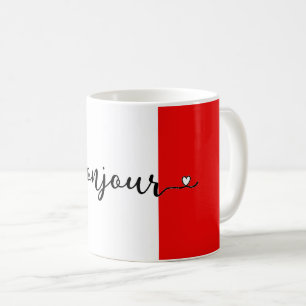 Bonjour French Flag Colors Kaffeetasse