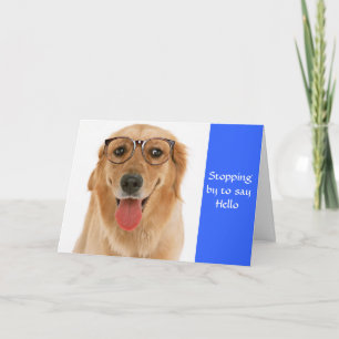Bonjour Golden Retriever Chien & Lunettes Carte de