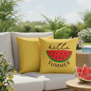 Bonjour Grand Coussin Extérieur Jaune d'Été