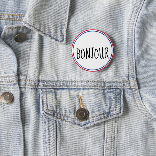 Bonjour hallo en Francais Button (Beispiel)